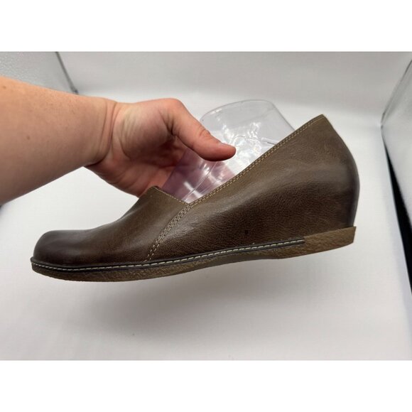 Dansko Liliana Clog Slip On Shoes Women's 42/12 Brown Leather Wedge Hidden Heel - Picture 2 of 14
